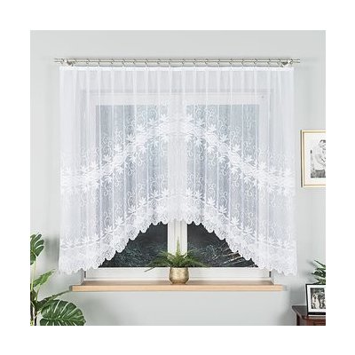 Dekorační oblouková krátká záclona na žabky JOWITA 160 bílá 300x160 cm MyBestHome – Hledejceny.cz