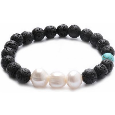 Nefertitis Lávový kámen náramek s perlami NF10904 – Hledejceny.cz