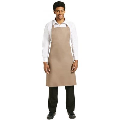 WhitesChefsClothing B429 náprsní zástěra z polybavlny světle hnědá – Zbozi.Blesk.cz