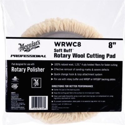Meguiar's Soft Buff Rotary Wool Pad 8" / 200 mm - vlněný leštící kotouč určený pro rotační leštičku, 8"