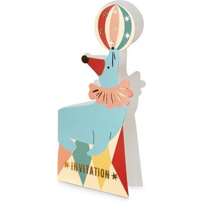 PartyDeco Pozvánky s Tuleněm Cirkus párty 6 ks – Hledejceny.cz
