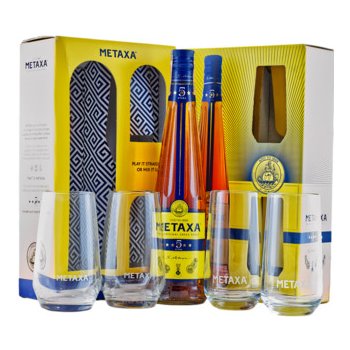 Metaxa 5* 38% 0,7 l (dárkové balení 2 sklenice)