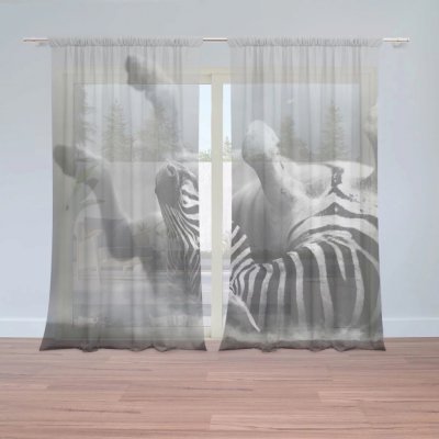 Záclony Válející se zebra: 2 ks - 150x250 cm - Sablio – Hledejceny.cz