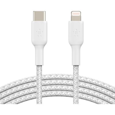 Belkin CAA004bt2MWH oplétaný USB-C - Lightning, 2m, bílý – Zbozi.Blesk.cz