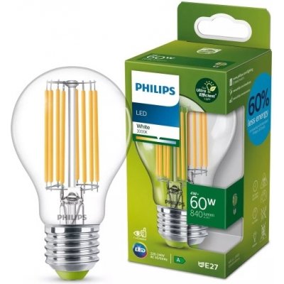 Philips LED žárovka filament E27 60W 3000K 4W filament – Sleviste.cz