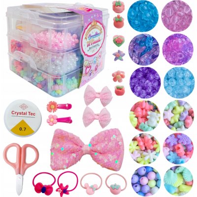 Kreativní sada korálků na výrobu šperků nitě kufřík – Zbozi.Blesk.cz