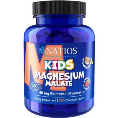Natios Kids Magnesium Malate 250 mg jahoda 180 cucacích tablet – Hledejceny.cz