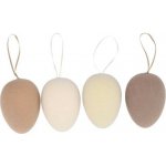 daan kromhout Set 4ks závěsné přírodní velikonoční vejce Egg Easter Flock - Ø 7*10 cm – Hledejceny.cz