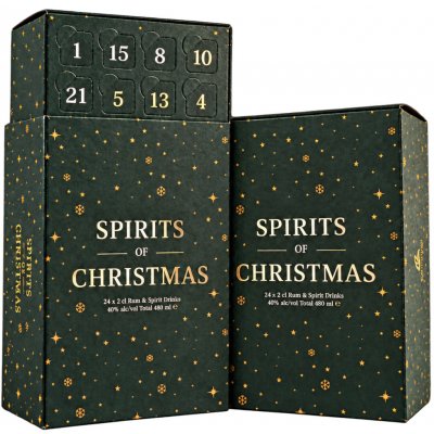 A Clean Spirit Rumový adventní kalendář Spirits of Christmas 40% 24 × 0,02 l (dárkové balení 2 skleničky) – Hledejceny.cz