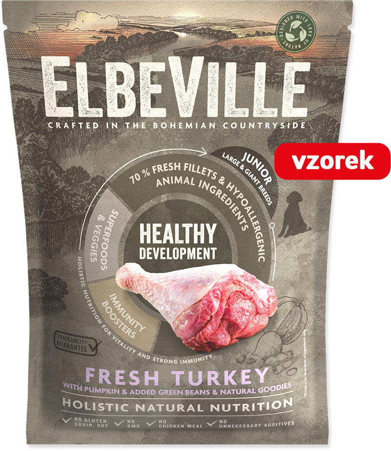 Elbeville Puppy and Junior Large Fresh Turkey Healthy Development 100 g