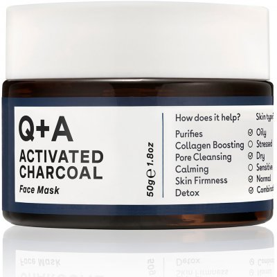 Q+A Activated Charcoal čisticí pleťová maska s aktivním uhlím 50 g