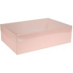 Dárková krabice s průhledným víkem 350x250x100 mm, růžová – Zboží Mobilmania