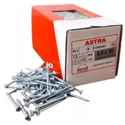 Vruty do dřeva ASTRA 4x50 mm PZ2 pozink univerzální 500 ks – Hledejceny.cz