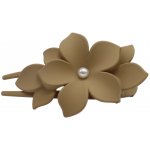 Spona na vlasy s květem a perličkou Barva: šedá – Zboží Mobilmania