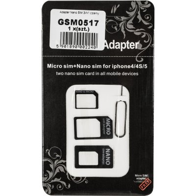 Adaptér SIM 3v1 (SIM, Micro SIM, Nano SIM) - NOOSY, barva černá – Hledejceny.cz