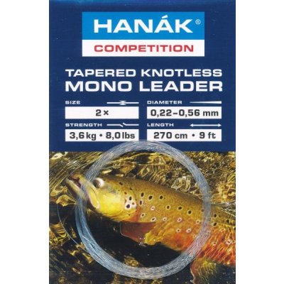 Hanák Competition Monofilní muškařský návazec ujímaný bezuzlový transparentní 2,7 m 0,12 - 0,43 mm 1,4 kg – Zboží Mobilmania