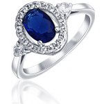 JVD Dámský zásnubný stříbrný prsten se zirkony a modrým safírem SVLR0497XH2M1 – Hledejceny.cz