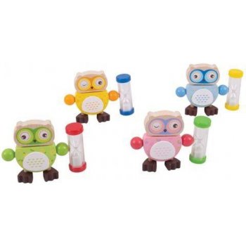 Bigjigs Toys přesýpací hodiny sovička 1ks žlutá