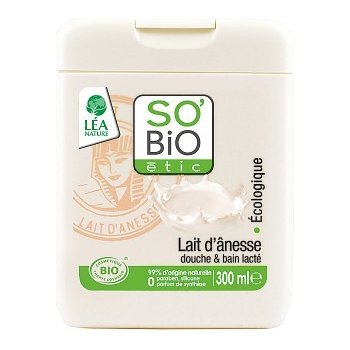 SO´BIO Bio sprchový gel a koupelový s oslím mlékem 300 ml