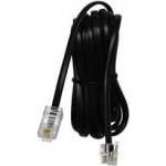 Telefonní kabel 4 žíly, RJ11 samec - RJ45 samec, 3 m, plochý, černý, pro ADSL modem, economy – Sleviste.cz