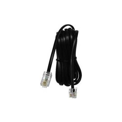 Telefonní kabel 4 žíly, RJ11 samec - RJ45 samec, 3 m, plochý, černý, pro ADSL modem, economy – Sleviste.cz