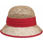 Slaměný cloche s červenou stuhou Seeberger mořská tráva – Zboží Mobilmania
