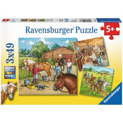 Ravensburger Koňská farma 3 x 49 dílků – Zboží Mobilmania