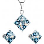 Pavona Sada šperků s krystaly Swarovski náušnice a přívěsek modrý kosočtverec 39126.3 aqua – Zboží Dáma