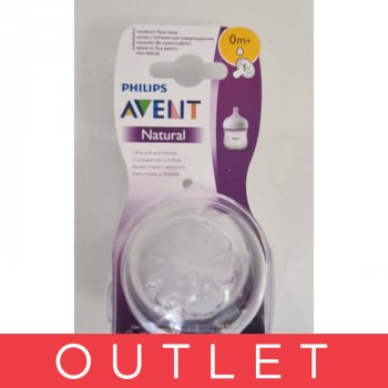 Philips Avent dudlík na kojeneckou láhev natural 1 otvor transparentní 2 ks