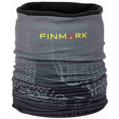 Finmark Children´s multifunctional scarf with fleece Šedá Černá Žlutá – Sleviste.cz