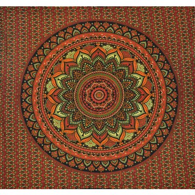 Sanu Babu přehoz na postel pestrobarevná mandala 230 x 202 cm – Zbozi.Blesk.cz