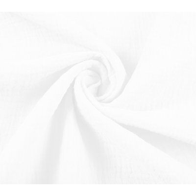 Mušelín dvojitá gázovina MSN-079 Snehově bílá - metráž šířka 140 cm – Zboží Mobilmania