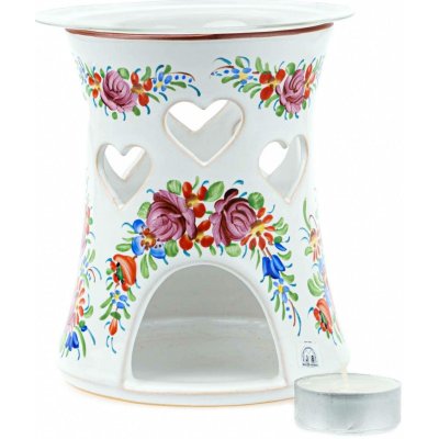 Keramika J&B aroma lampa bílá potisk – Sleviste.cz
