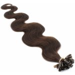 50cm vlasy pro metodu keratin 0,5g/pr. vlnité tmavě hnědá – Sleviste.cz
