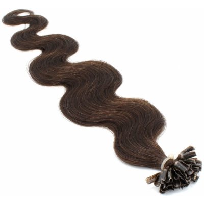 50cm vlasy pro metodu keratin 0,5g/pr. vlnité tmavě hnědá – Sleviste.cz