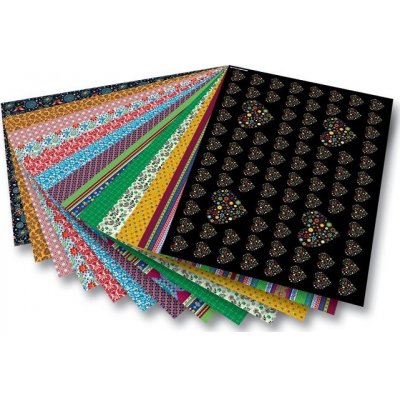Kreativní karton Folia Folk 50 x 70 cm / 13 listů – Zboží Dáma