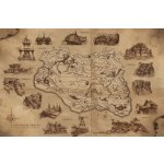 Plakát, Obraz - The Elder Scrolls V: Skyrim - Illustrated Map, 91.5 × 61 cm – Zboží Dáma
