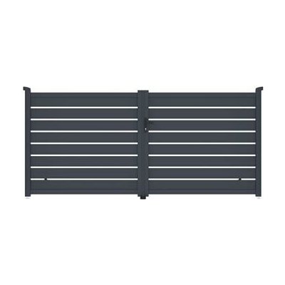 Brána G21 Reno 350x158 cm dvoukřídlá, antracitová – Sleviste.cz