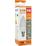 Trixline LED žárovka 8W E14 C35 teplá bílá – Hledejceny.cz