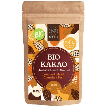 Natu Kakao plnotučné Bio Raw Peru 200 g
