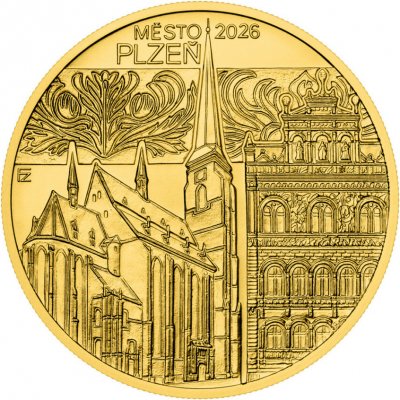 ČNB Zlatá mince 5000 Kč Město Plzeň 2026 Standard 1/2 oz – Zboží Dáma