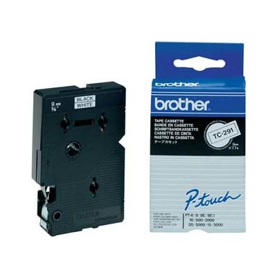 Brother TC-291 černý tisk / bílý podklad 9 mm x 7,7 m originální páska – Hledejceny.cz