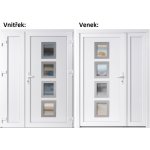 Soft Dvoukřídlé vchodové dveře pravé 010 Inox+Panel plný Bílá - Bílá 130 x 200 cm – Hledejceny.cz