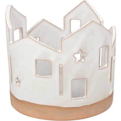 Anděl Přerov Svícen domky keramický 10,5 x 10 x 10,5 cm – Hledejceny.cz