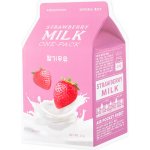 A'Pieu Strawberry Milk One Pack rozjasňující jednorázová bavlněná maska s výtažky mléka jahod a perel 21 g – Zbozi.Blesk.cz