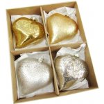 Srdce baňka sklo 4ks 8cm antique mix – Hledejceny.cz