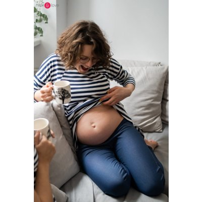 Milk & Love těhotenské tregínsy s nízkým pasem Tmavěmodré