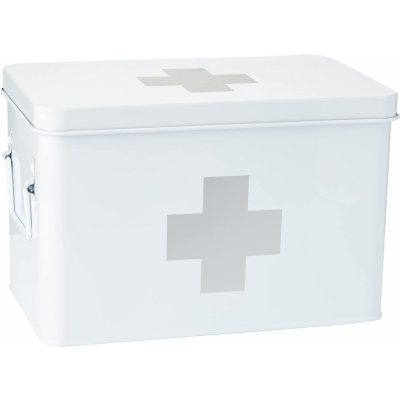Zeller Present Lékárnička kovový box na léky a zdravotní pomůcky 2v1 bílý MEDICINE M