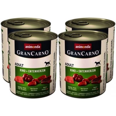 Animonda Gran Carno Original Adult hovězí & kachní srdce 4 x 800 g – Hledejceny.cz