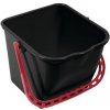 Úklidový kbelík Extera Plastový kbelík Manutan s výlevkou 15 l černý červený